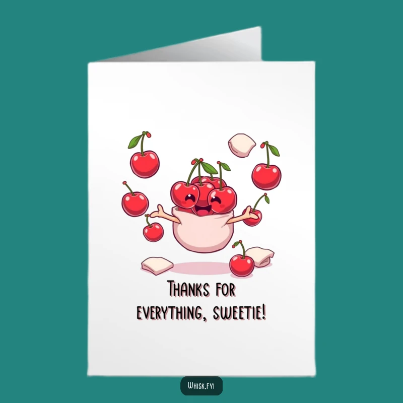 Cherries Juggling Flour Thank You Card Free Printable - Fun DIY Downloadable Gift