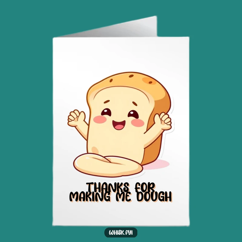 Free Printable Thank You Card: Funny Bread Loaf Expressing Gratitude, Downloadable Appreciation