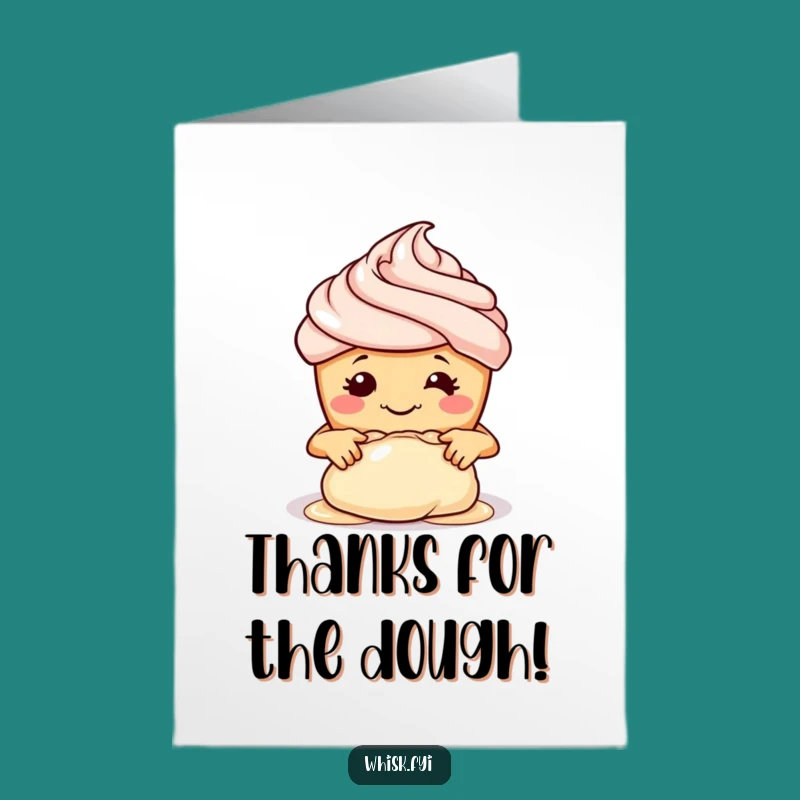 Free Printable Thank You Card: Funny Cupcake Baker, Kneading Dough, Downloadable DIY Gift