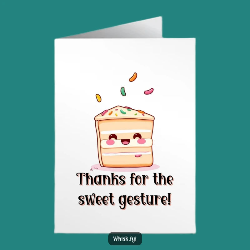 Free Printable Thank You Card: Juggling Cake Sprinkle Funny Downloadable Gift