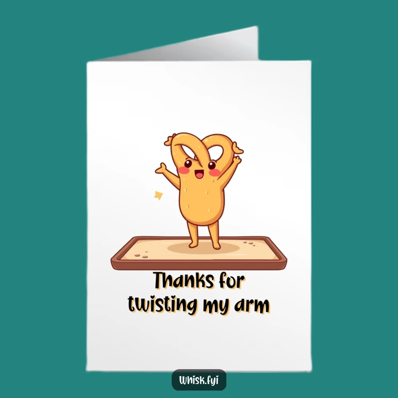 Free Printable Thank You Card Pretzel Handstand - Humorous Downloadable Salty Appreciation Greeting