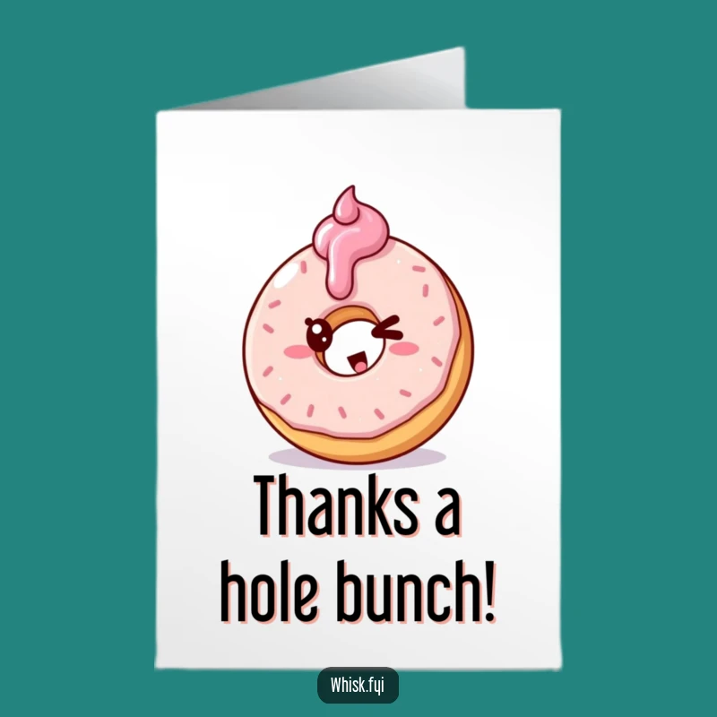 Free Printable Thank You Doughnut Card: Funny Sweet Appreciation Downloadable