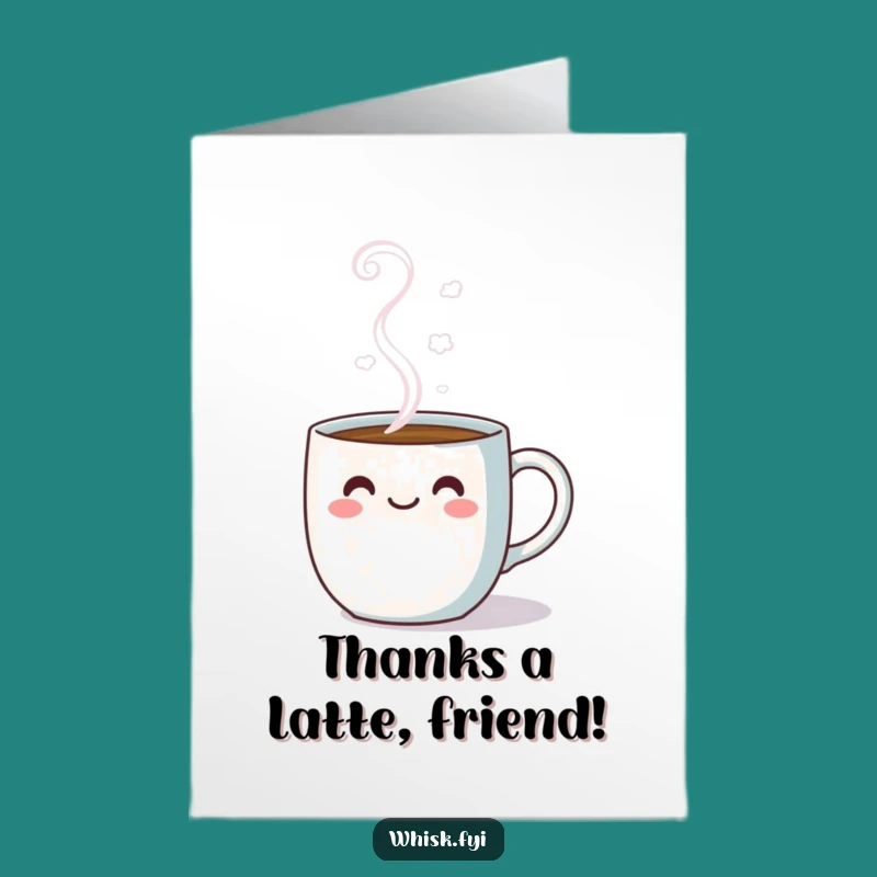 Free Printable Thank You Card: Kawaii Coffee Mug, A Latte Thanks!