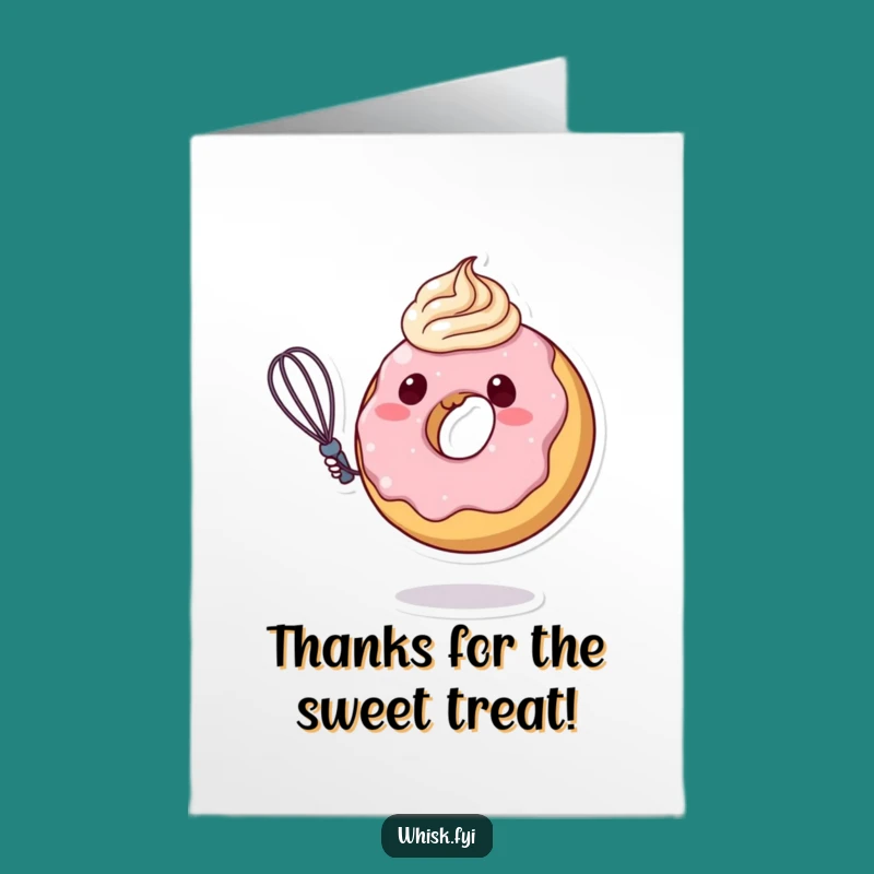 Free Printable Thank You Card: Whisking Donut Expresses Gratitude, Humorous DIY Gift