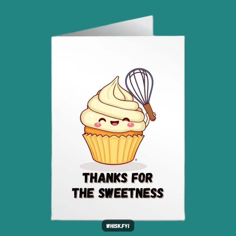 Free Printable Cupcake Thank You Card Funny Downloadable Gift for Bakers Kind Gestures