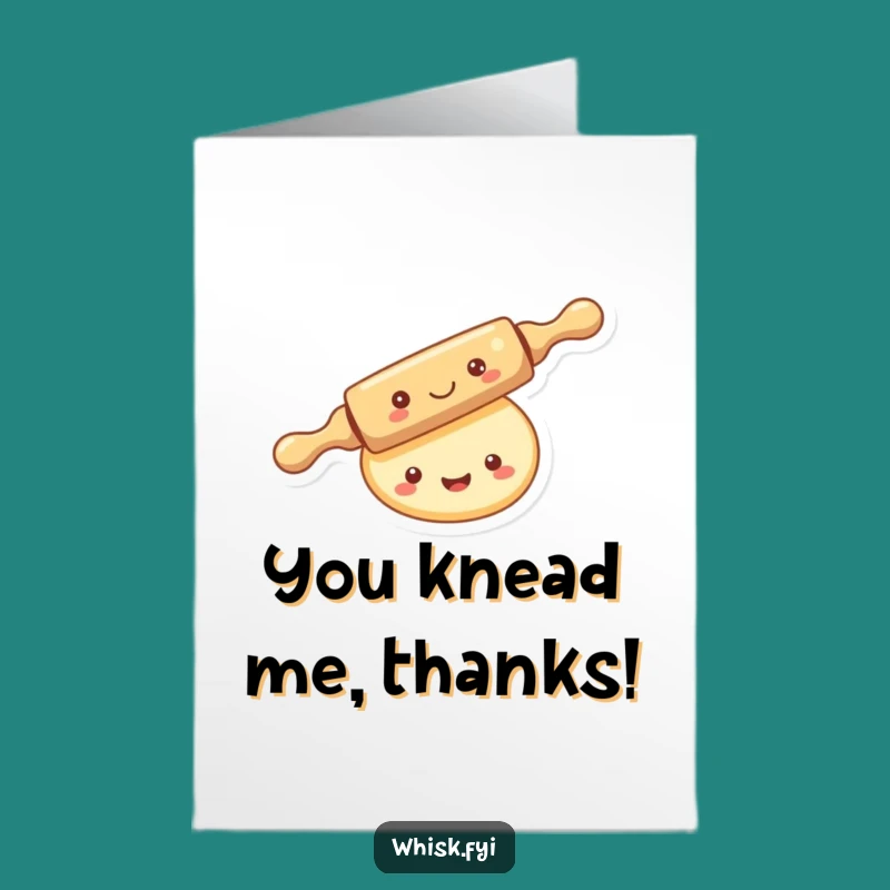 Baking Thanks Free Printable Thank You Card: Kawaii Rolling Pin DIY Gift
