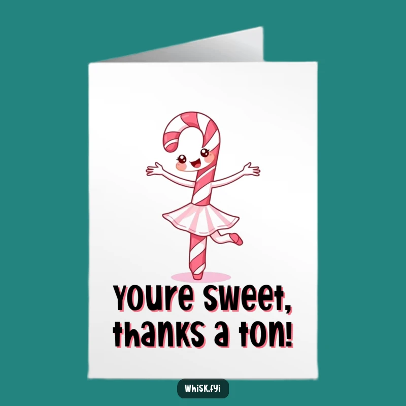 Free Printable Candy Cane Thank You Card: Ballet Grace!