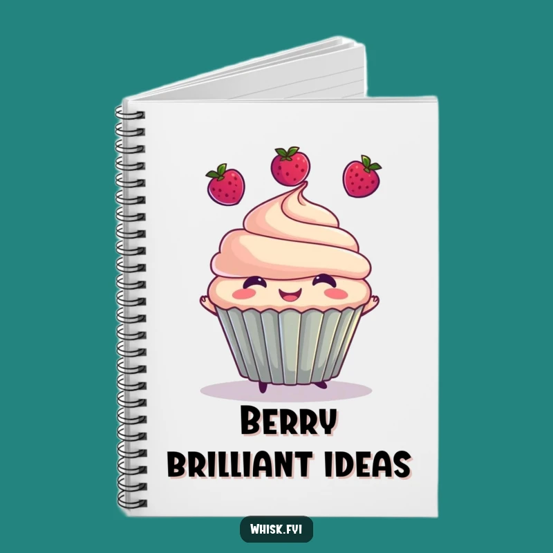 Funny Cupcake Juggling Berries Notebook - Hilarious Journal for Ideas & Laughs