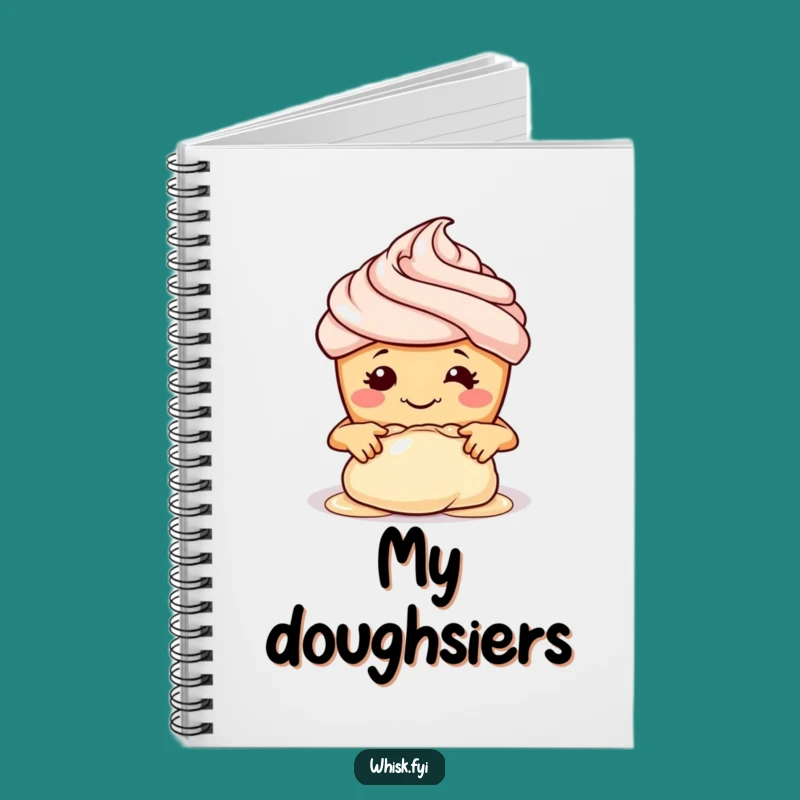 Funny Cupcake Baker Notebook: Smiling Pastry Chef Kneading Dough Journal Gift