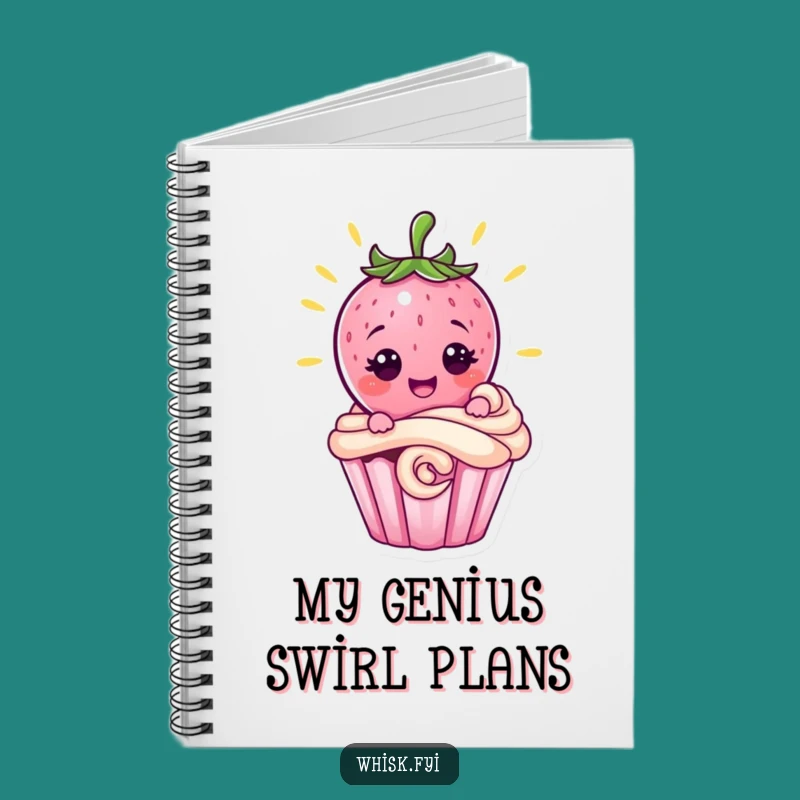 Funny Strawberry Cupcake Notebook - Cute Baking Journal Gift for Ideas
