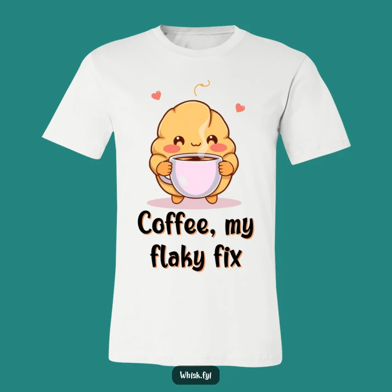 Funny Blushing Croissant T-Shirt - Cozy & Comedic Coffee Lover Tee