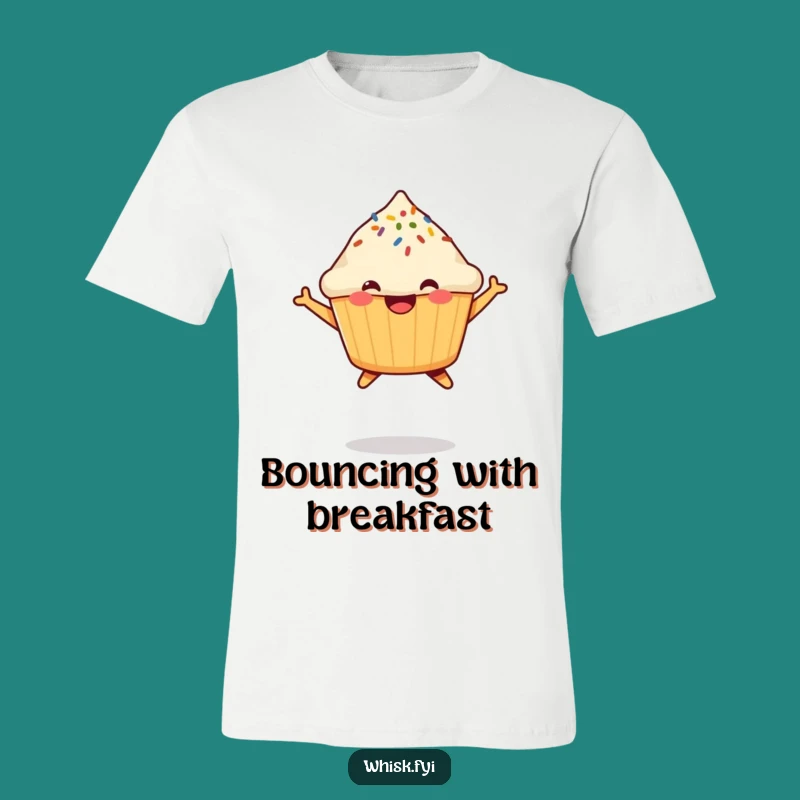 Funny Muffin Jumping T-Shirt: Sprinkle Joyful Energy, Awesome Gift!