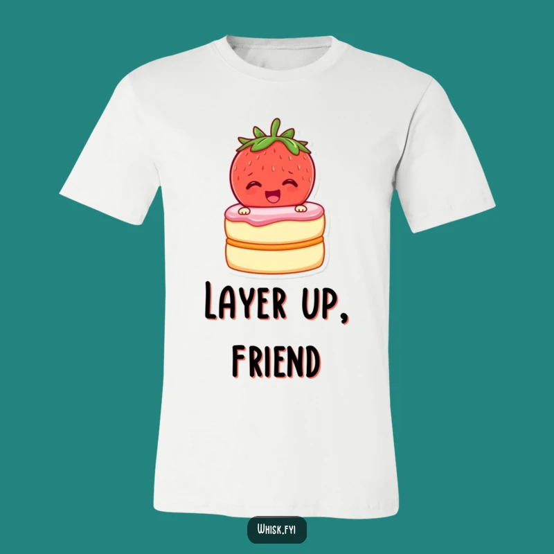 Funny Strawberry Baker T-Shirt: Cheerful Fruit Zipping Cake Layers Tee