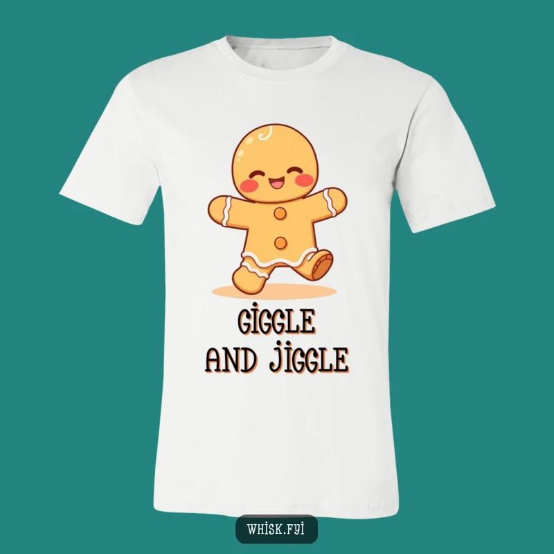 Funny Kawaii Gingerbread T-Shirt: Giggling Jigging Character, Ideal Funny Gift