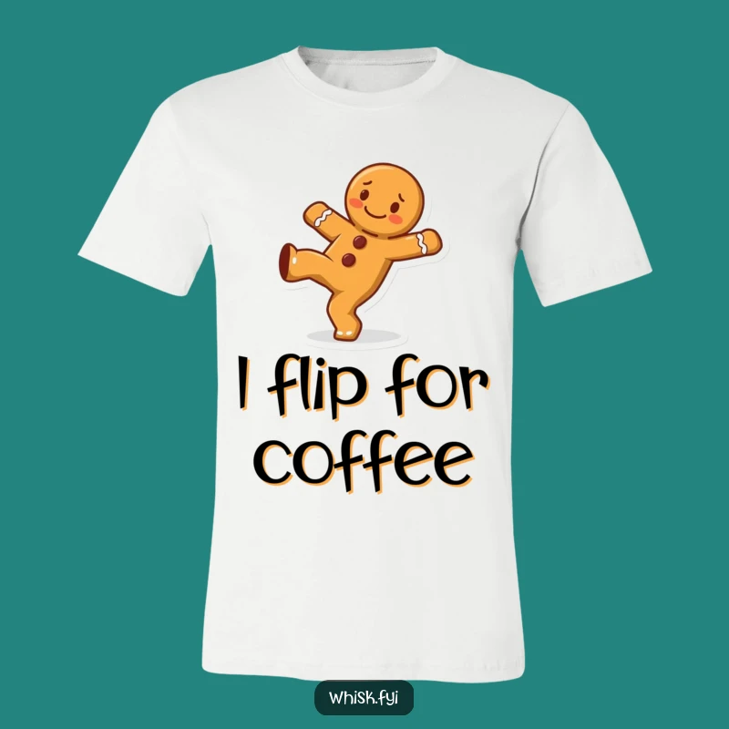Funny Gingerbread Man Cartwheel T-Shirt - Cheerful Character, Active Fun Tee
