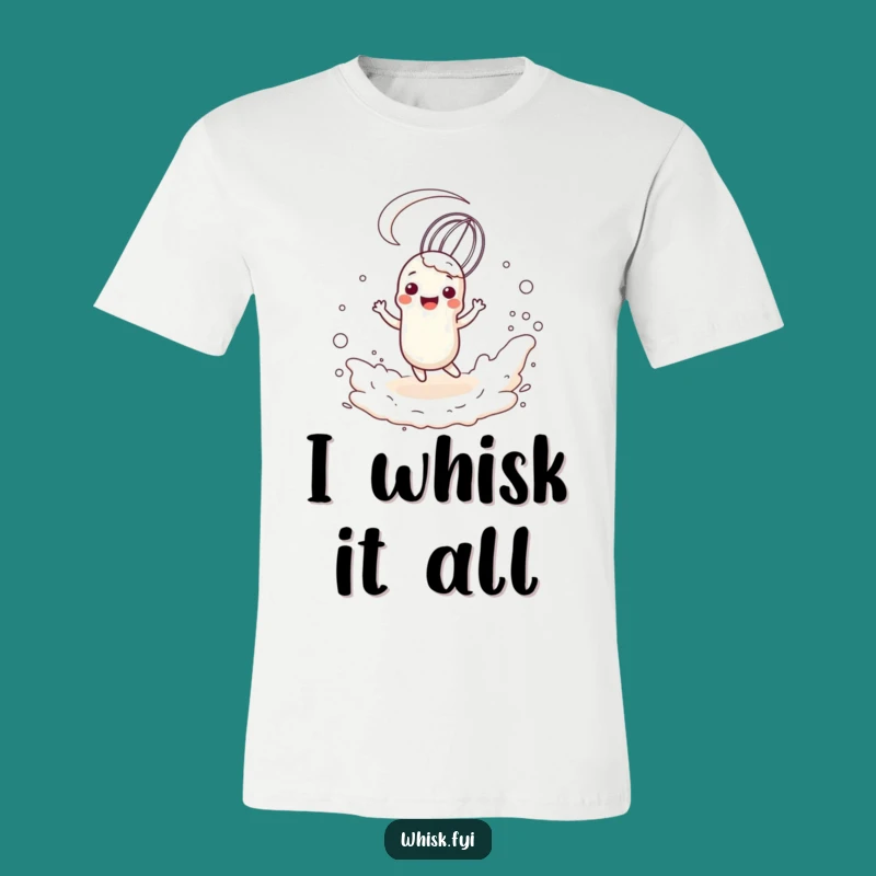 Funny Whisk Flour Cloud T-Shirt: Joyful Baker Character Tee Gift