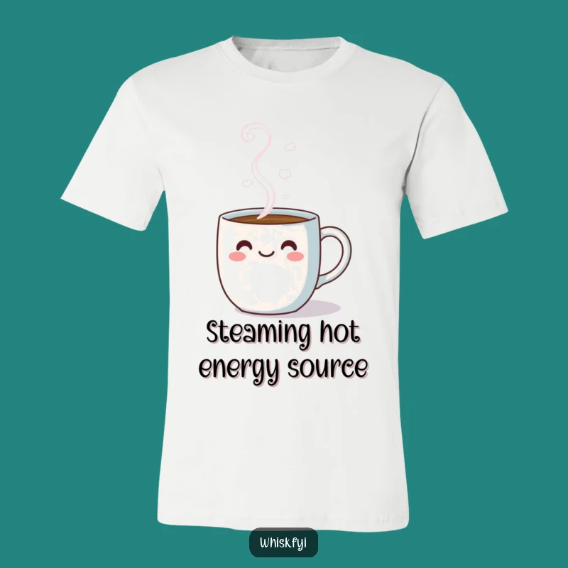Funny Kawaii T-Shirt: Cheerful Steam Clouds Mug for Coffee Lovers