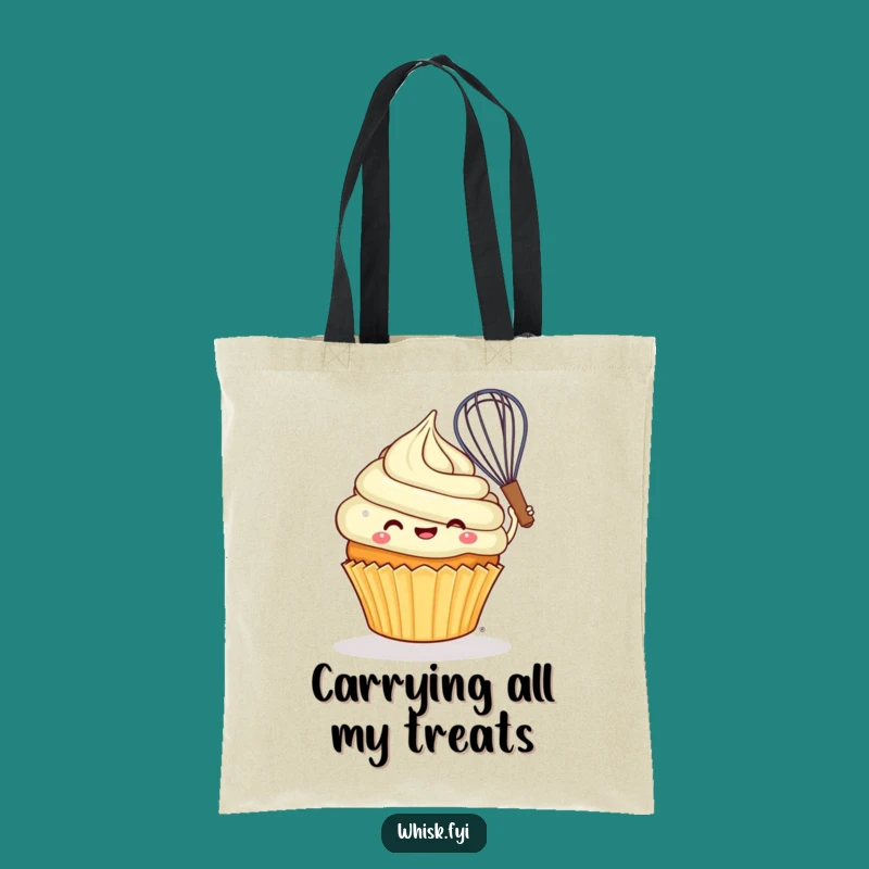 Funny Cupcake Tote Bag: Cheerful baker, a practical and funny gift.