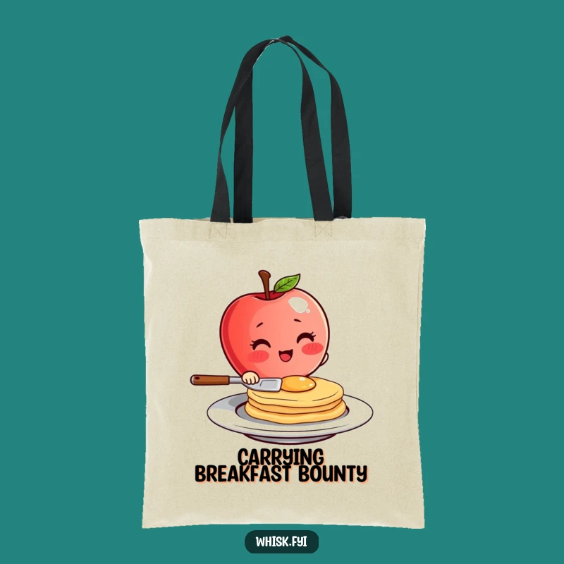 Funny Apple Pancake Tote Bag - Practical & Cheerful Breakfast Accessory