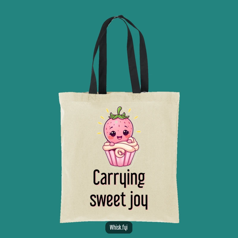 Funny Strawberry Cupcake Tote Bag - Stylish & Practical Baking Gift