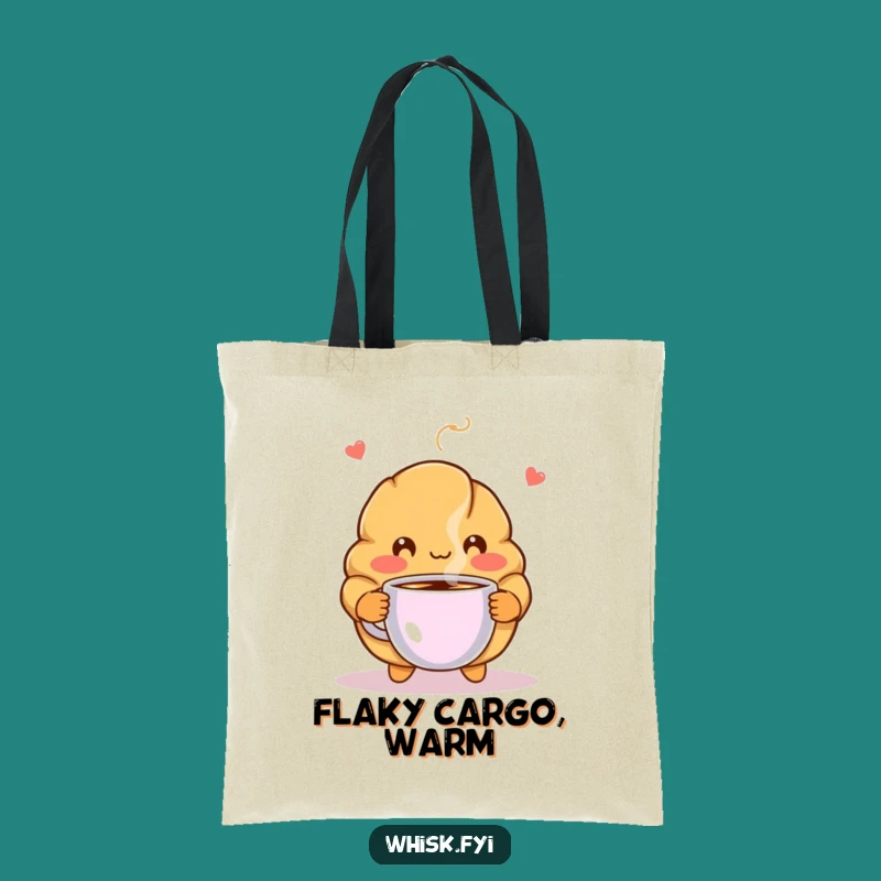 Funny Blushing Croissant Tote Bag - Chic & Hilarious Coffee Companion