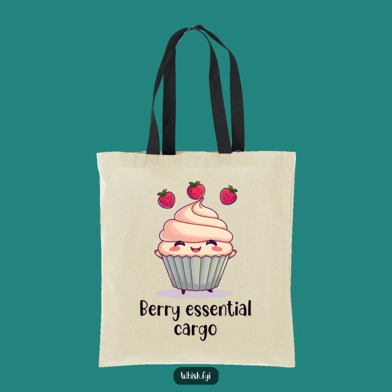 Funny Cupcake Juggling Berries Tote Bag - Stylish & Hilarious Accessory