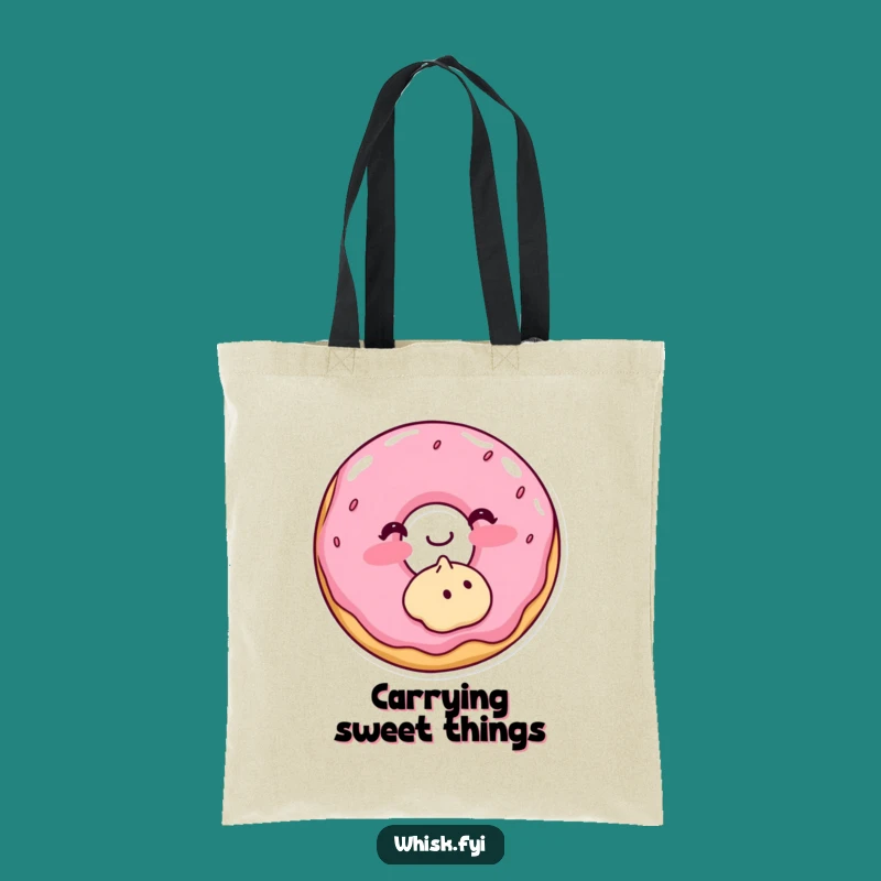 Funny Donut Blushing Tote Bag A Reusable Sweet Baking Gift