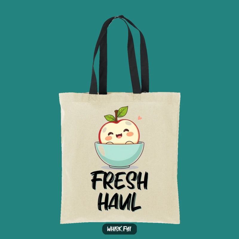 Funny Kawaii Apple Bobbing Tote Bag: Fall Fun Carry-All, Ideal Gift