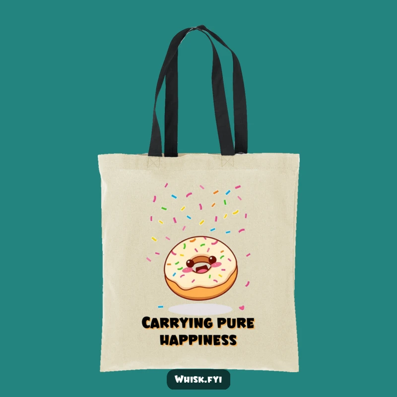 Funny Kawaii Donut Tote Bag - Joyful Sprinkle Scatter Humor Gift