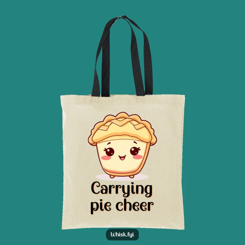 Funny Kawaii Pie Tote Bag: Cheerful Lattice Companion, Great Funny Gift