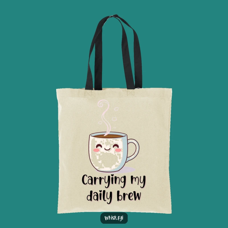 Funny Kawaii Tote Bag: Cheerful Steam Mug for Stylish Errands