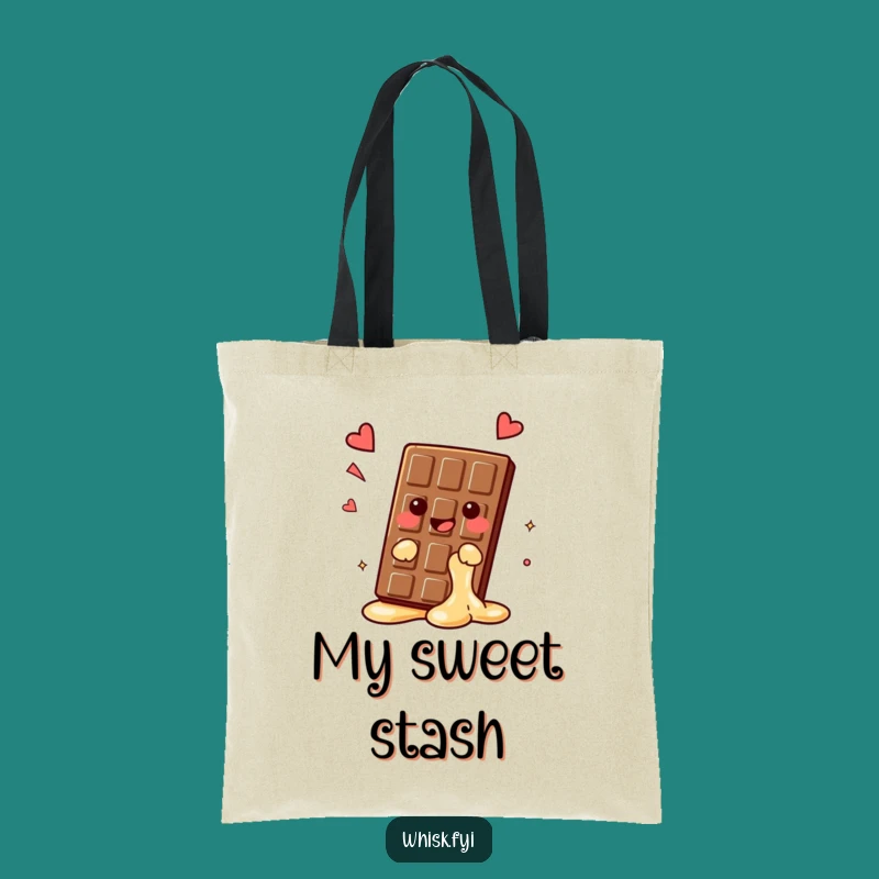Funny Kawaii Chocolate Tote Bag: Chic & Hilarious Accessory for Treat Lovers Gift