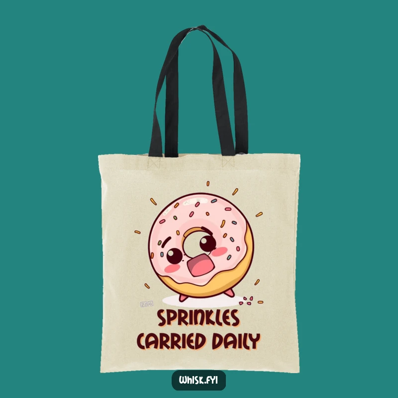 Funny Startled Doughnut Tote Bag - Quirky & Hilarious Carry-All